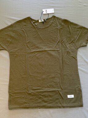 KDNK Men’s Hemp Green Dolman Sleeve Crew Neck Tee Shirt Sz Medium New with Tags